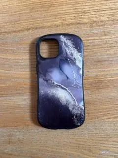 iPhone用ソフトケース マーブル紫