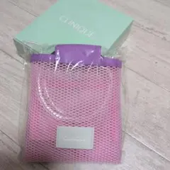CLINIQUE ポーチ ピンク メッシュ