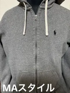 ラルフローレン　裏起毛　フルジップパーカー　グレー　Mサイズ