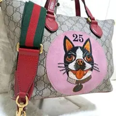 GUCCI GGスプリーム ボスコ シェリーライン バックパック リュック 赤 