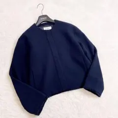 23区 ツイードノーカラージャケット　ネイビー