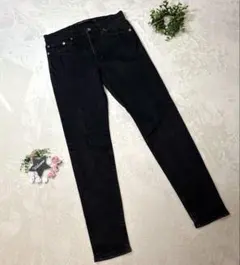 美品 【ニコアンド】《3》 デニムパンツ スキニージーンズ ブラック スリム