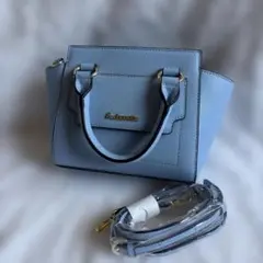 新品　ライトブルー ショルダーバッグ 合成皮革