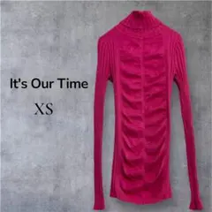 It's Our Time タートルネックニット XS ピンク 長袖 細見え