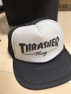 THRASHER Mag メッシュキャップ ブラック ホワイト