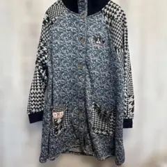 BULLDOG 犬刺繍付きニットジャケット