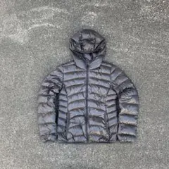 00s y2k old uniqlo フード付きダウンジャケット　ブラックカラー