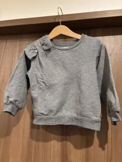 kate spade グレー トレーナー 100 リボン＆ビジュー