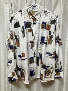 新品 BENDER TOKYO 長袖シャツ Mサイズ 抽象柄 おしゃれ総柄