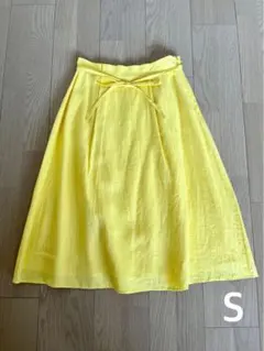 NATURAL BEAUTY BASIC リネンスカート イエロー