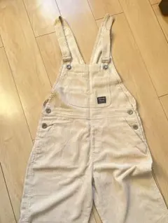 クリーム色 コーデュロイ オーバーオール 150cm〜 大人と兼用可能サイズ