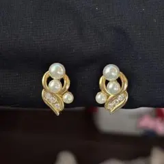 【イヤリング】パール ゴールド イヤリング 入学式