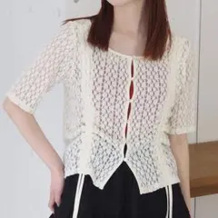 【未使用品】Tiptop レースドロスト半袖プルオーバーのサムネイル