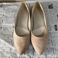 オリエンタルトラフィック　　ベージュ スエード ポインテッドトゥ パンプス