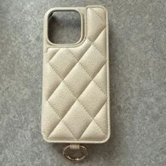 【美品】エレガンテ iPhone16pro スマホケース アイボリー
