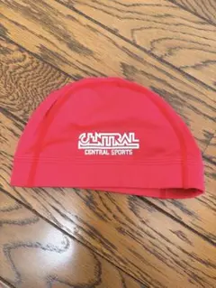 セントラル　水泳帽　赤帽子　レッド　子供