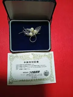 つき真珠　シルバー パール ブローチ