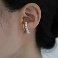 ゴールド パールイヤーカフ