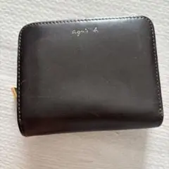 agnis b. ダークブラウン 二つ折り財布