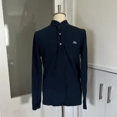 ほぼ未使用ラコステ、Lacoste、インディゴ染め、ネイビー長袖ポロシャツ、XS