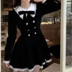 定価12万 FOXEY ベロアワンピース38 黒 七分袖 美品 - メルカリ