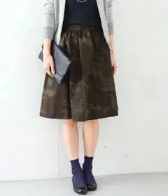 【期間限定値下】DOORS カモフラコットンギャザースカート
