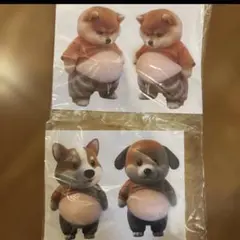 2枚セット（合計4匹） 3Dぷくぷくシール 立体ステッカー 動物 シール帳