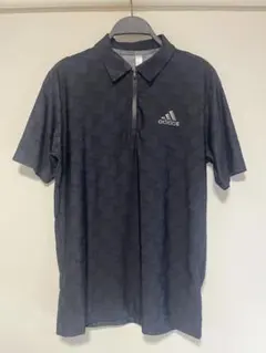 美品！アディダスadidasgolfハーフジップポロシャツ ブラック　サイズＬ