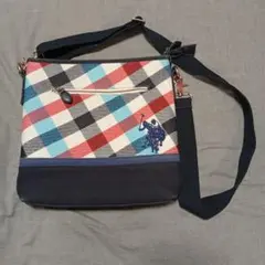 U.S. POLO ASSN. 　キャンバスチェック柄 サコッシュ　ショルダー
