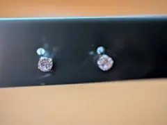 K10WG合成石ピンクスタッドピアス 両耳用のサムネイル