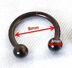 サーキュラーバーベルピアス　新品　未使用 　内径8mm 　ボディピアス