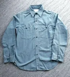 【美品】FULLCOUNT 4810 シャンブレー ワークシャツ ブルー Sのサムネイル
