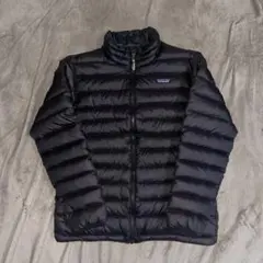 patagonia ダウンセーター kids XL14 黒 ドローコード