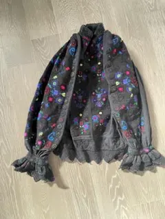 ルーマニア刺繍ブラウス　vintage 黒染め
