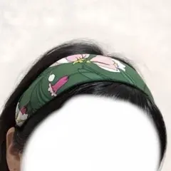 【試着のみ】PLAIN CLOTHING カチューシャ 花柄 レトロポップ 緑のサムネイル