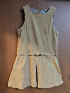 【美品】BeBe ジャンパースカート ワンピース 150 ヘリンボーン柄