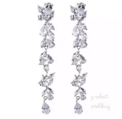 高品質 ♡ キュービックジルコニア ロング ドロップ ピアス イヤリング♡新品♡