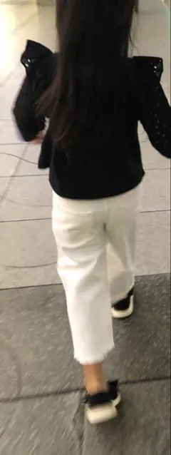 ZARAKIDS デニムパンツ ダメージ クロップド ワイド 116cm