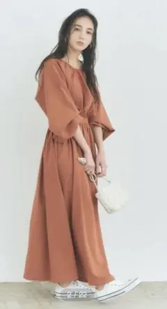 titivate バルーンスリーブ　ロングワンピース