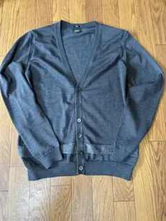 DIESEL ダークグレー D刺繍 Vネックカーディガン - メルカリ