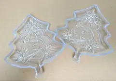 クリスマス ツリー 型ガラスプレート 曽我ガラス レトロお皿2枚セット