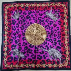 CELINE レオパード柄　大判 ハンカチ　レア　ヒョウ柄