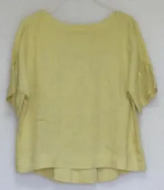 【美品】無印良品　オーガニックリネン　麻100％　五分袖　スモーキーイエロー