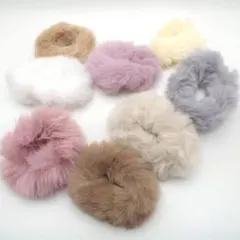 ファー シュシュ ヘアゴム 8色セット