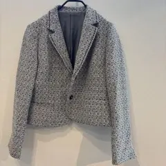 テーラードジャケット 白黒ツイード