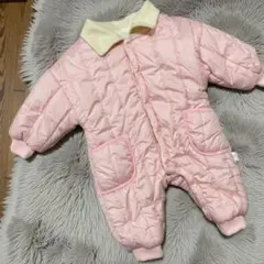 70センチ 雪遊び用 ジャンプスーツ 裏起毛 ピンク