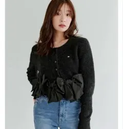 SNIDEL スナイデルリボンモチーフカーディガン