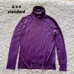 a.v.v standard L パープル タートルネック カットソー イトキン