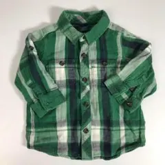 子供服 80㎝ GAP ギャップ シャツ チェック グリーン F1A064
