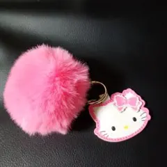 ハローキティ ファー付きキーホルダー